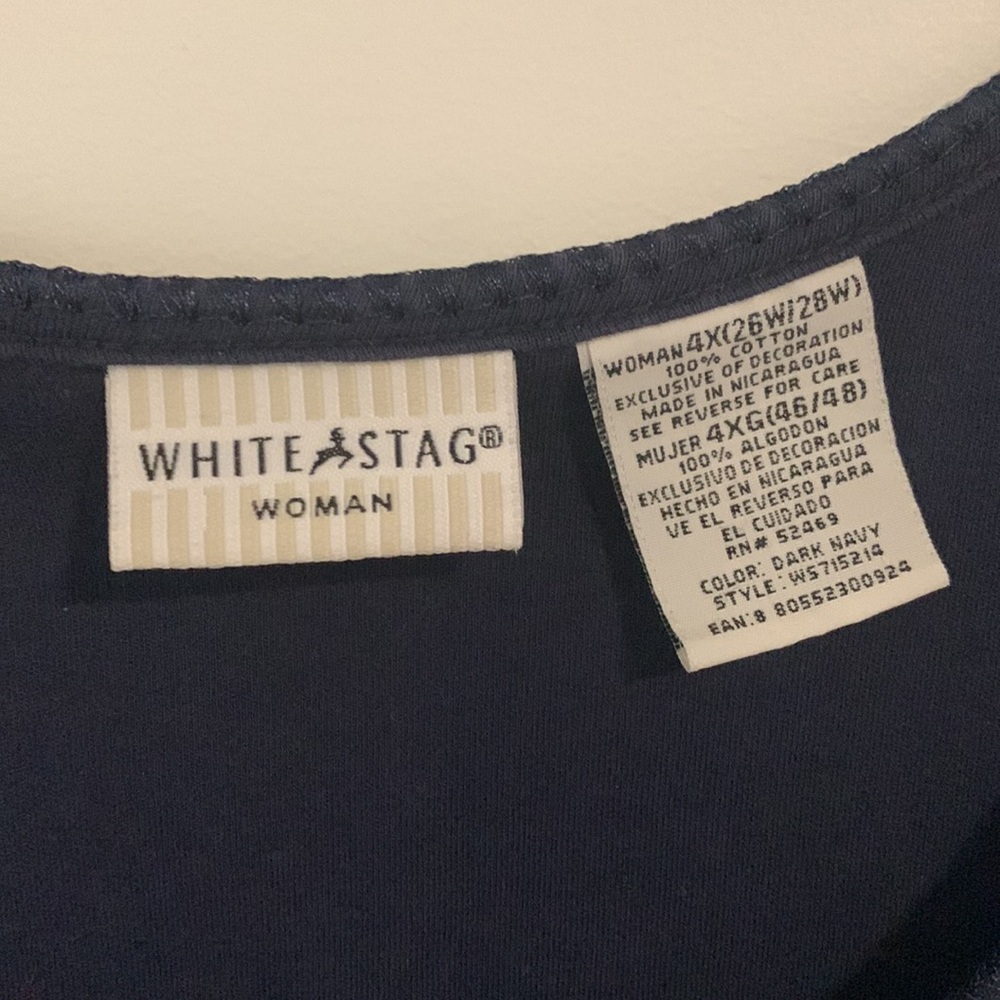 White Stag Navy Shirt Sleeve T Shirt, Women’s Size 4X - Picture 5 of 8
